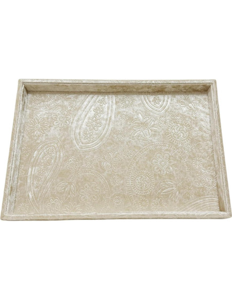 Bandeja Decorativa de Joyería AgentMoon Beige Dorado 35.3x24.3cm