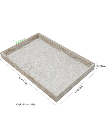 Bandeja Decorativa de Joyería AgentMoon Beige Dorado 35.3x24.3cm