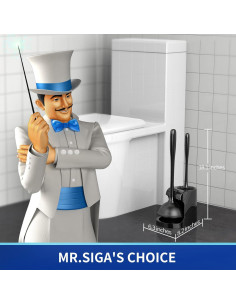 Combo Desatascador y Cepillo de Inodoro MR.SIGA, Negro, 1 Juego 2