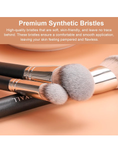 Conjunto de Brochas de Contorno TEOYALL 2PCS Anguladas Sintéticas 2