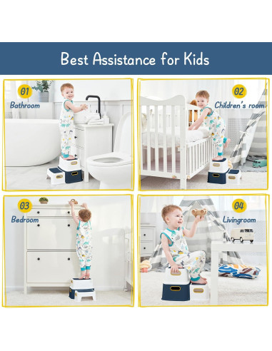 Escalera de Dos Pasos Forbena para Niños - Antideslizante