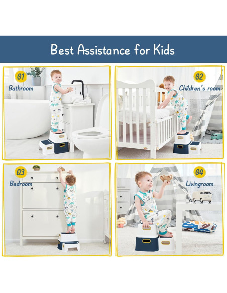 Escalera de Dos Pasos Forbena para Niños - Antideslizante