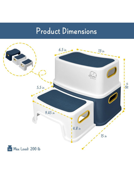 Escalera de Dos Pasos Forbena para Niños - Antideslizante
