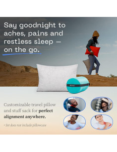 Almohada de Viaje Ajustable Coop Home Goods Gris 48x33cm 2