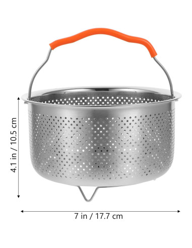 Cesta de Vapor Acero Inoxidable Hemoton 17.7x17.7 cm