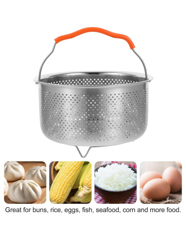 Cesta de Vapor Acero Inoxidable Hemoton 17.7x17.7 cm