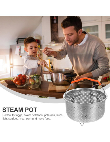 Cesta de Vapor Acero Inoxidable Hemoton 17.7x17.7 cm