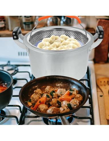 Cesta de Vapor Acero Inoxidable Hemoton 17.7x17.7 cm