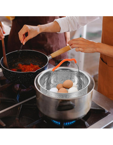 Cesta de Vapor Acero Inoxidable Hemoton 17.7x17.7 cm