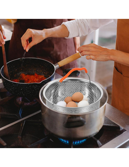 Cesta de Vapor Acero Inoxidable Hemoton 17.7x17.7 cm