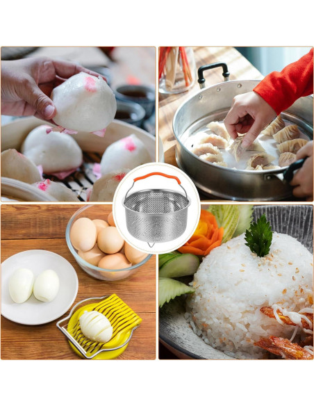 Cesta de Vapor Acero Inoxidable Hemoton 17.7x17.7 cm