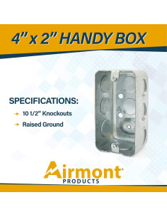 Caja eléctrica utilitaria Airmont 4x10 cm, acero galvanizado 2