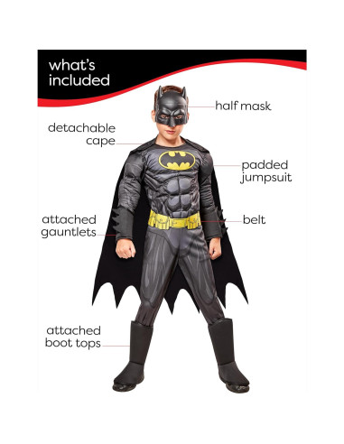 Disfraz Deluxe Batman Niños Rubie's 3D Capa y Máscara