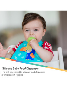 Nuby Dispensador de Comida Silicona para Bebés 2-Pack Aqua Verde 2