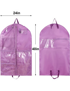 Bolsa de Ropa Impermeable Qchengsan 61x7.6x101.6cm Púrpura 2