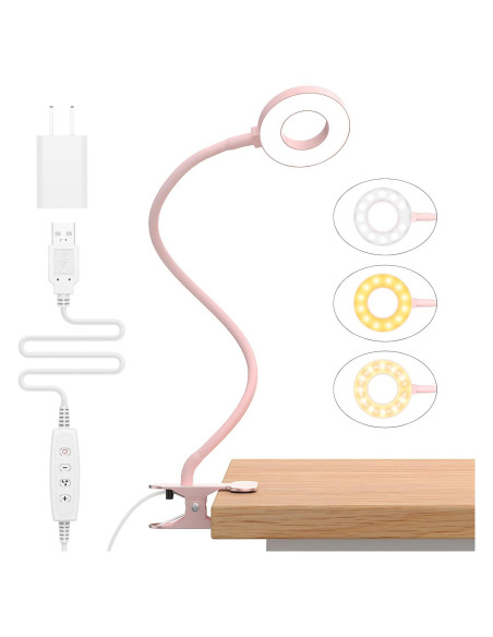 Lámpara de Escritorio LED iZELL Rosa 3 Modos 10 Brillos