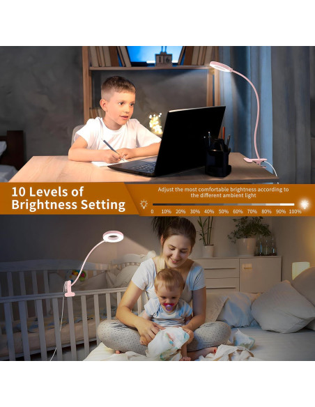 Lámpara de Escritorio LED iZELL Rosa 3 Modos 10 Brillos