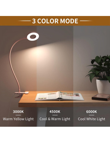 Lámpara de Escritorio LED iZELL Rosa 3 Modos 10 Brillos