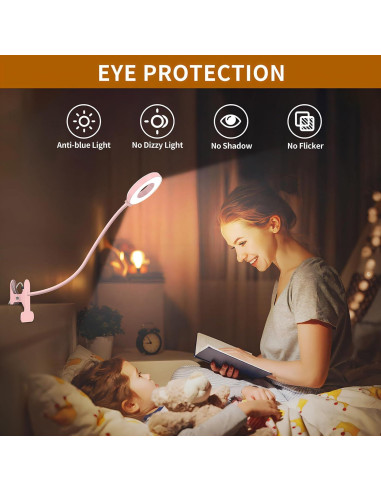 Lámpara de Escritorio LED iZELL Rosa 3 Modos 10 Brillos