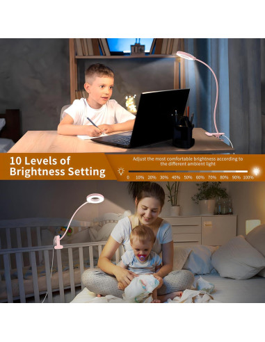 Lámpara de Escritorio LED iZELL Rosa 3 Modos 10 Brillos