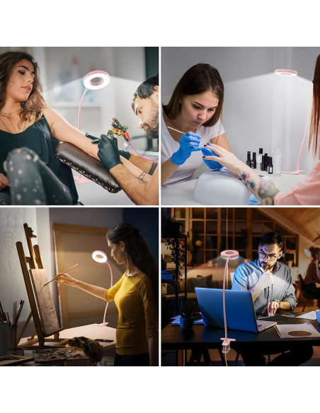 Lámpara de Escritorio LED iZELL Rosa 3 Modos 10 Brillos