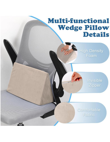 Almohada en Cuña Zantle de Espuma para Alivio de Dolor
