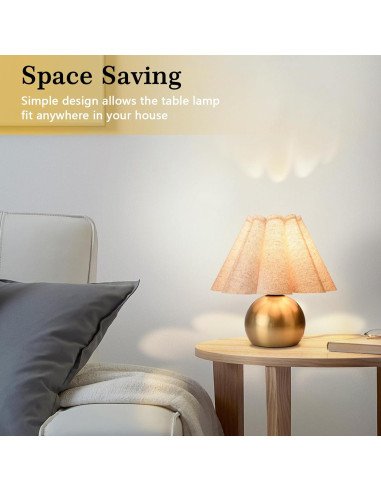 Lámpara de Mesa Pequeña Dorada Ziqqeelam 25x25cm