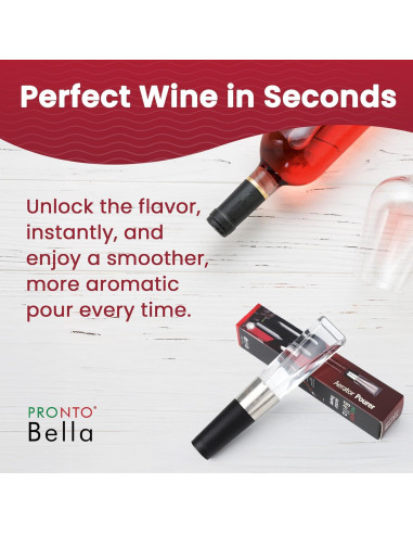 Aerador de Vino Pronto Bella con Tallo de Botella - Sin Goteo