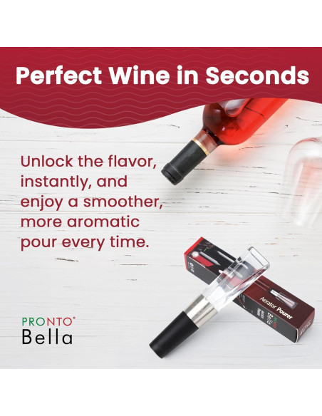 Aerador de Vino Pronto Bella con Tallo de Botella - Sin Goteo