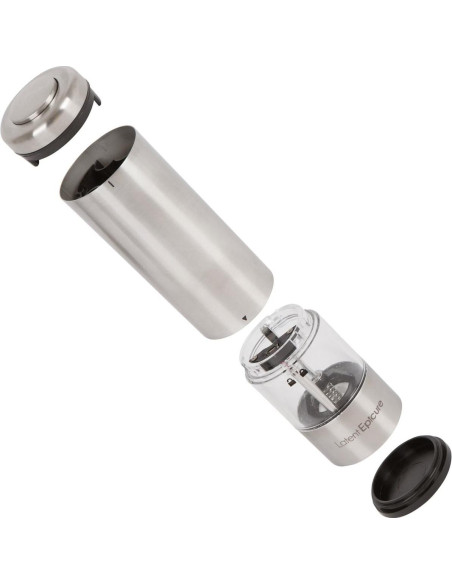 Molino Eléctrico de Sal y Pimienta Latent Epicure - Acero Inoxidable, Ajuste Fino y Grueso