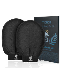 Guantes Exfoliantes Yiclick 2 Pcs para Baño - Negro