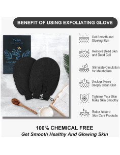 Guantes Exfoliantes Yiclick 2 Pcs para Baño - Negro 2