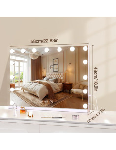 Espejo de Maquillaje Halumao con Luces LED Regulables 48.3x57.9cm 2