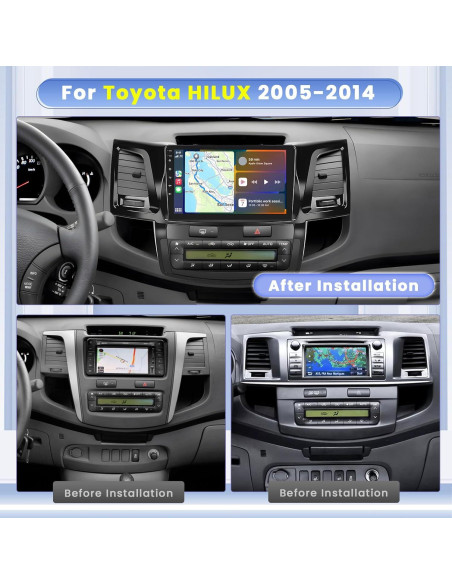 Estéreo Android Hikity 9" para Toyota Fortuner 2005-2014, 4+64GB