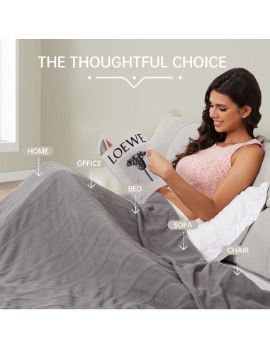 Manta Eléctrica McJaw 127x152cm 4 Niveles Calor Gris