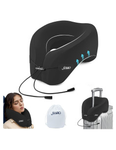 Almohada de Viaje Jiaao JATPNEWPA Espuma de Memoria Negra