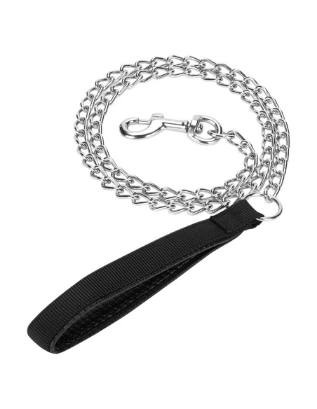 Correa de Perro de Cadena SGODA 1.22m Alta Resistencia Negra