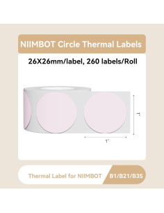 Etiquetas térmicas NIIMBOT 1'' x 1'' (26x26mm) 260 unidades 2