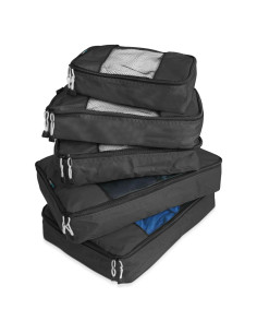 Juego de Cubos de Empaque TravelWise - 5 Piezas Nylon Negro