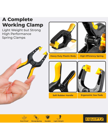 Pinzas de resorte EQUIPTZ 3" (7.62 cm) - Paquete de 20