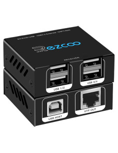 Extensor USB 50m EZCOO HUB 4 Puertos USB2.0 sobre Ethernet