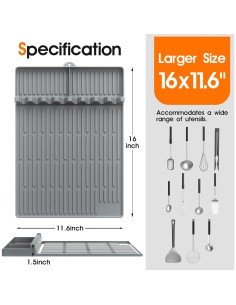 Alfombrilla de Silicona Snuggery 40.6x29.5cm Antiadherente BBQ 2