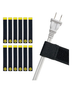 Correas Organizador de Cables Wrap-It Storage 6" Negro 12-Pack