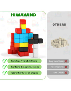 Bloques Magnéticos Hiwawind 40 Piezas 2.54 cm para Niños 3+ 2