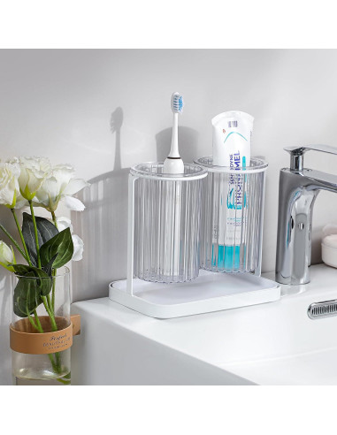 Soporte para Cepillos de Dientes Heagoale con Drenaje 2 Ranuras