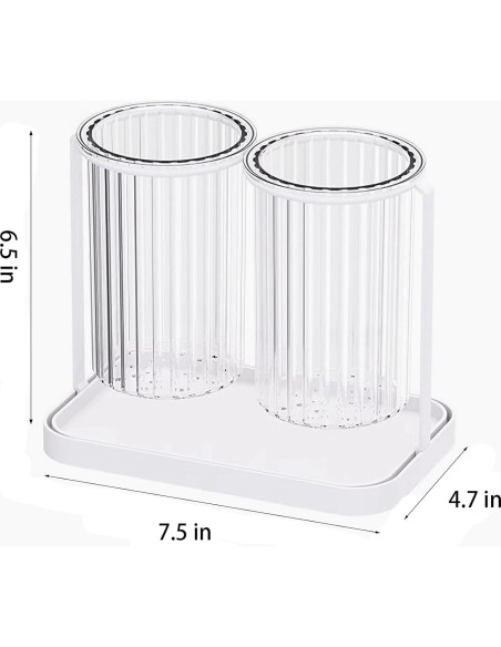 Soporte para Cepillos de Dientes Heagoale con Drenaje 2 Ranuras