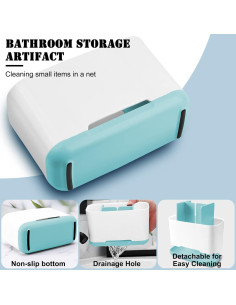 Soporte para Cepillos de Dientes Cerpourt Azul Ajustable 2