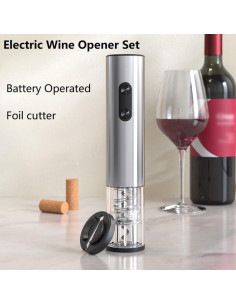 Juego de abridor de vino eléctrico Corporategiftpro con cortador 2