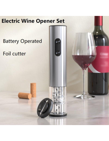 Juego de abridor de vino eléctrico Corporategiftpro con cortador