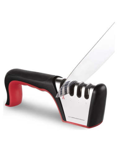 Afilador de cuchillos 4-en-1 Brigii SST01, negro y rojo